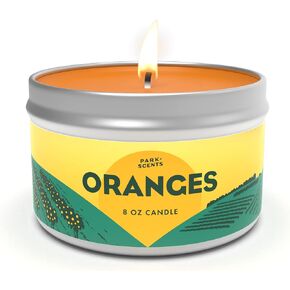 Oranges Candle - Smells Like Fresh Citrus, Inspired by The Orange Grove Scene in Soarin' Around The World - Epcot Disneyworld - Natural Soy Blend - Handmade in The USA | 8 oz. Tin