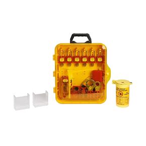 BRADY Lockout Tagout Station with Loto Devices. 6 Keyed Different Safety Locks, 4 Hasps, Clamp on, Multipole Circuit Breaker Lockouts, Plug Lockout, Cable Lockout 20 Loto Tags. Safety Supply - 153685