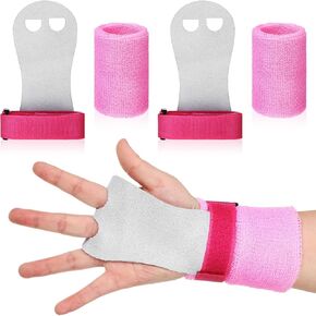 4 Pcs Gymnastics Grips Wristbands Workout Grips Palm Grip Palm Protection and Wrist Support Bands for Exercise ,Weight Lifting