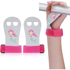 1 Pair Gymnastics Hand Grips with Mermaid, Athletic Gymnastics Grips Pink Gymnastics Gloves Palm Protection Sports Accessories for Girls Youth