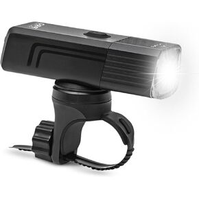 مصباح أمامي للدراجة من PRO BIKE TOOL - 6 أوضاع، IP66، ضوء دراجة عريض، قفل للأطفال، بطارية 2500 مللي أمبير في الساعة، سطوع متعدد (400lm/600lm/800lm) - للركاب والدراجات الجبلية والطرق - 4.7 × 3.9 بوصة