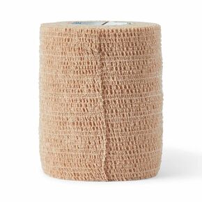 Medline Co-Flex Self Adherent Cohesive Wrap Bandages with Latex, 2" x 5 Yards, Tan (36 Count)