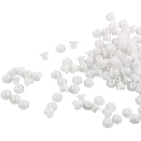5mm Plastic Hole Plugs SJZBIN 200PCS White 3/16 Inches Round Button Flush Type Plugs Screw Cap Drilling Cover Plugs for Chair Cabinet Cupboard Shelf Furniture Fencing Post Pipe Insert End Caps