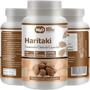 Haritaki Capsules – Terminalia Chebula, 180 Pills, 90 Servings, 1000 mg. Pack of 1.
