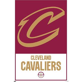 Trends International NBA Cleveland Cavaliers - Logo 21 Wall Poster, 14.725" x 22.375", Barnwood Framed Version