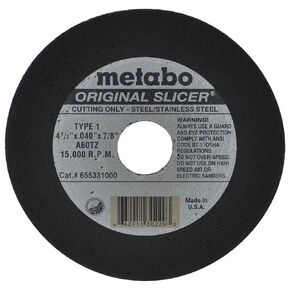 Metabo Slicer Cut Off Wheel 4-1/2" X .040 Box Of 100