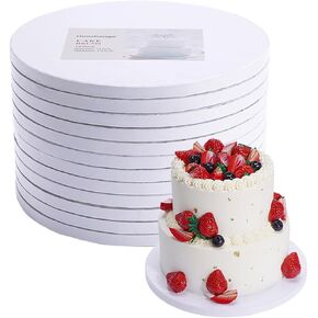 ألواح كيك دائرية مقاس 12 بوصة - بيضاء متينة بسمك 1/2 بوصة - 12 قطعة من دوائر الكيك القوية المقاومة للدهون للكعك ذو الطبقات الثقيلة in Kuwait