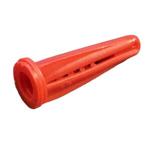 Qty 100 Red Conical Plastic Wall Anchors, Use with #10#12 Screws