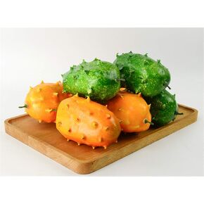 2PCS Artificial High Simulation Cucumis Metuliferus Artificial Kiwano Horned Melon Yellow and Green