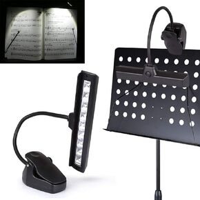 Battery Operated Music Stand Light 9 LED Super Bright Gooseneck Orchestra Piano Light Reading Lamp Clip On Lights for Grand Piano, Orchestra, Podium,Sheet Music,Guitar in Saudi Arabia