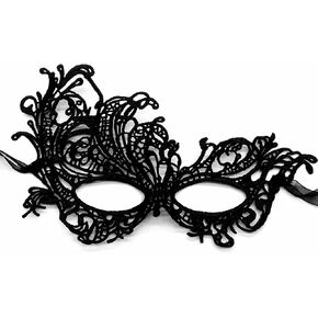 JOYFISCO Masquerade Mask for Women Black Venetian Masquerade Mask for Mardi Gras Halloween Prom Ball Party Costume Accessory in Saudi Arabia