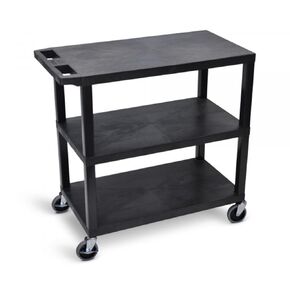 FSE Luxor 373-EC222-B 32" x 18" Cart - Three Flat Shelves