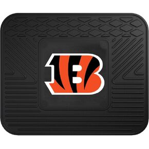 FANMATS 8891 Cincinnati Bengals 2-Piece Heavy Duty Vinyl Car Mat Set, Front Row Floor Mats, All Weather Protection, Universal Fit, Deep Resevoir Design