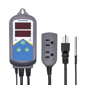 Inkbird Digital Outlet Heat Temperature Controller with Day Night Control for Brewing Breeding Reptiles Hatching Heat Mat ITC-306T 10A 100V.
