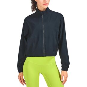 Womens UPF 50+ UV Sun Protection Cropped Jackets Athletic Workout Running Gym Cooling Shirts Zip Up Outdoor Jackets
