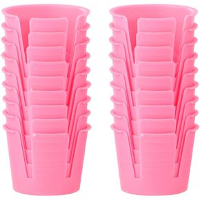 ARTIBETTER 50pcs Plastic Dappen Dish Disposable Mixing Bowls Small Plaster Cup Container for Dental Nails Acrylic Tattoo Red