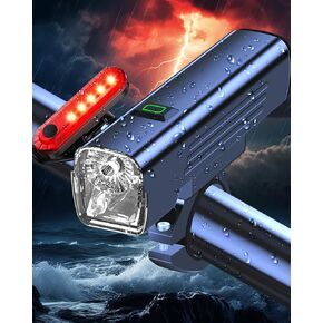 Bike Lights for Night Riding,12000 Lumen 7 Modes Rechargeable Bicycle Lights Set Super Bright LED Bicycle Headlight Front and Rear IPX6 Waterproof Bike Headlight Taillight for Cycling Road Mountain