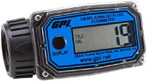 GPI 01N31GM Nylon Turbine Water Flowmeter with Digital LCD Display, 3-30 GPM, 1-Inch FNPT Inlet/Outlet (113255-4) in Saudi Arabia