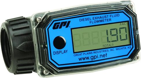 GPI 01N31GM Nylon Turbine Water Flowmeter with Digital LCD Display, 3-30 GPM, 1-Inch FNPT Inlet/Outlet (113255-4) in Saudi Arabia