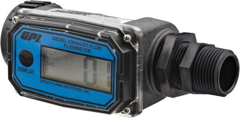 GPI 01N31GM Nylon Turbine Water Flowmeter with Digital LCD Display, 3-30 GPM, 1-Inch FNPT Inlet/Outlet (113255-4) in Saudi Arabia