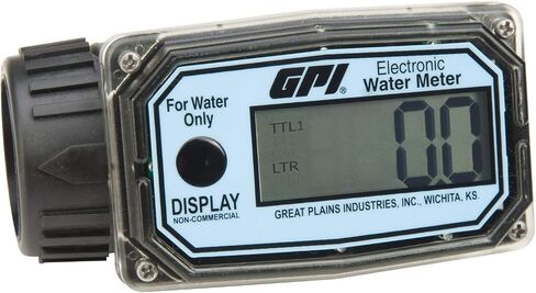 GPI 01N31GM Nylon Turbine Water Flowmeter with Digital LCD Display, 3-30 GPM, 1-Inch FNPT Inlet/Outlet (113255-4) in Saudi Arabia