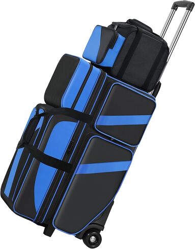 3 Ball Bowling Ball Roller Bag + 1 Ball Color Matching Add On Tote, 4 Ball Bowling Ball Bag with Multi-Pockets, 4 ball Bowling Bag with Shoes Compartment in Kuwait