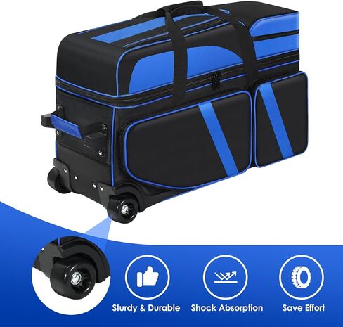 3 Ball Bowling Ball Roller Bag + 1 Ball Color Matching Add On Tote, 4 Ball Bowling Ball Bag with Multi-Pockets, 4 ball Bowling Bag with Shoes Compartment in Kuwait