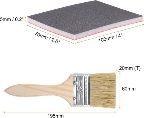 HARFINGTON 21pcs Sanding Sponges 180 Grit 3" x 4" Reusable & Washable Sanding Sponges Pads, Wet Dry Flexible Hand Sand Block for Wood Drywall Metal Furniture Polishing, with 2.5" Paint Brush in Saudi Arabia