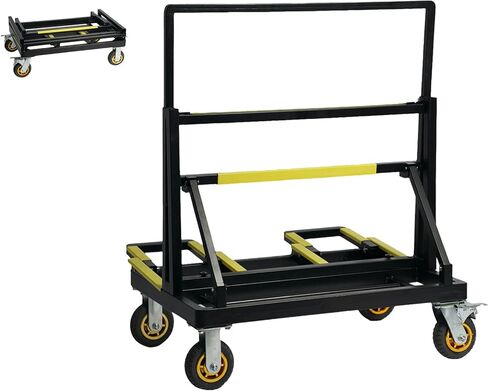 عربة الحوائط الجافة القابلة للطي بسعة تحميل 2200 رطل من Legines، عربة دوللي ذات لوحة شديدة التحمل مع عجلات دوارة مطاطية، التعامل مع لوحة الحائط، الألواح الصخرية، لوحة خشبية، نوافذ، دوللي متدحرجة للمرآب والمستودع in Kuwait