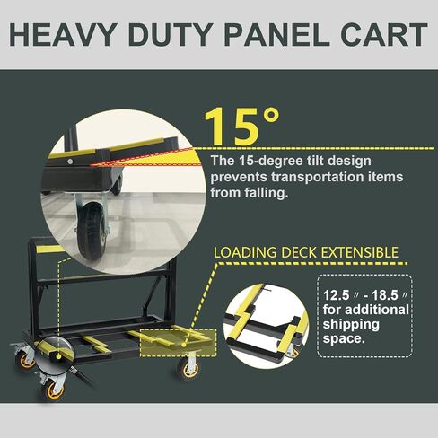 عربة الحوائط الجافة القابلة للطي بسعة تحميل 2200 رطل من Legines، عربة دوللي ذات لوحة شديدة التحمل مع عجلات دوارة مطاطية، التعامل مع لوحة الحائط، الألواح الصخرية، لوحة خشبية، نوافذ، دوللي متدحرجة للمرآب والمستودع in Kuwait