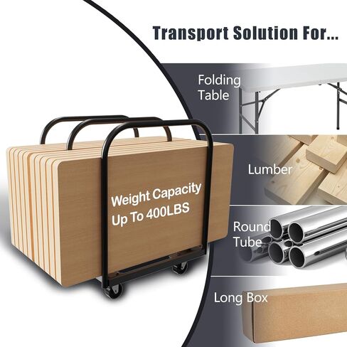 Soft Platform Cart, 2 Pole Soft Flatbed Folding Table Cart with 4Inch Swivel Caster 8PCS Folding Table Storage Capacity Soft Platform Truck with 2PCS Straps and 4PCS EVA Mat to Move Plywood,Box... in Saudi Arabia