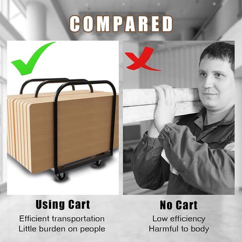 Soft Platform Cart, 2 Pole Soft Flatbed Folding Table Cart with 4Inch Swivel Caster 8PCS Folding Table Storage Capacity Soft Platform Truck with 2PCS Straps and 4PCS EVA Mat to Move Plywood,Box... in Saudi Arabia