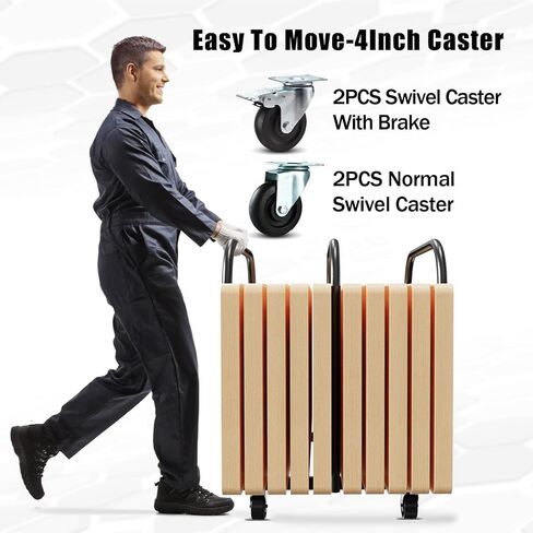 Soft Platform Cart, 2 Pole Soft Flatbed Folding Table Cart with 4Inch Swivel Caster 8PCS Folding Table Storage Capacity Soft Platform Truck with 2PCS Straps and 4PCS EVA Mat to Move Plywood,Box... in Saudi Arabia