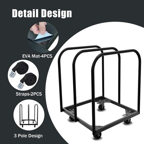 Soft Platform Cart, 2 Pole Soft Flatbed Folding Table Cart with 4Inch Swivel Caster 8PCS Folding Table Storage Capacity Soft Platform Truck with 2PCS Straps and 4PCS EVA Mat to Move Plywood,Box... in Saudi Arabia
