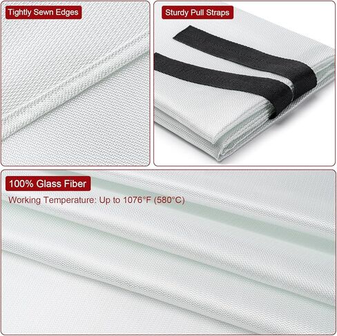 بطانية حريق الطوارئ من BOOMIBOO للمنزل والمطبخ - عبوة واحدة - بطانية مقاومة للحرارة العالية لإخماد الحرائق من الألياف الزجاجية، بطانيات أمان مثبطة للهب للتخييم والمكتب والمدرسة (39.4 بوصة × 39.4 بوصة) in Kuwait