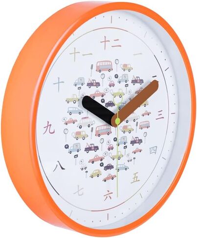 Kids Wall Clock - 10" | Educational Playroom Wall Decor with Chinese Numbers | Silent Wall Clock for Kids Room with Tempered Glass, Blue Space Design in Saudi Arabia