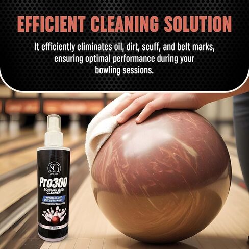 Bowling Ball Cleaner Spray - Oil, Scuff, and Belt Mark Cleaner Restores Tack and Prolongs Lifespan of Ball - EPA Safe Bowling Ball Restoration - 8 OZ in Saudi Arabia