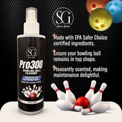 Bowling Ball Cleaner Spray - Oil, Scuff, and Belt Mark Cleaner Restores Tack and Prolongs Lifespan of Ball - EPA Safe Bowling Ball Restoration - 8 OZ in Saudi Arabia