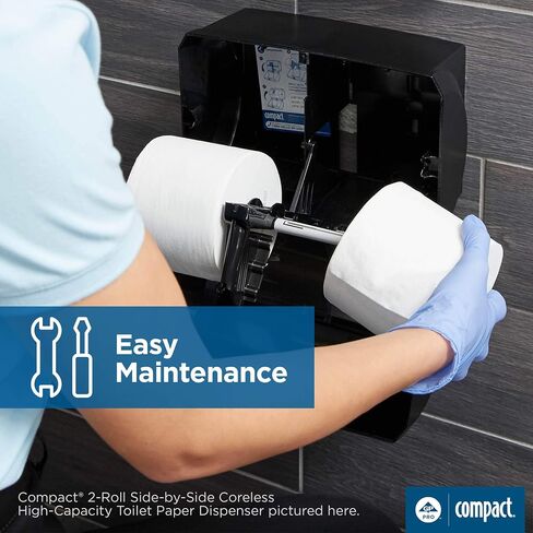 Compact 2-Roll Side-by-Side Dispenser and Coreless 2-Ply Recycled Toilet Paper Starter Kit by GP PRO (Georgia-Pacific), 1 Dispenser and 4 Rolls, 1 Kit per Case in Saudi Arabia