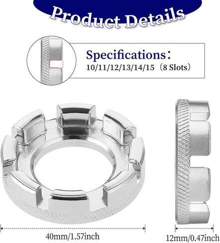 Bike Spoke Wrench, Lens Spoke Adjustment Wrench Tool 8 in 1 Anti-Skid Bike Wheel Spoke Tool for Bike Repair Truing and Repairing Cycling Wheels (Silver) in Saudi Arabia