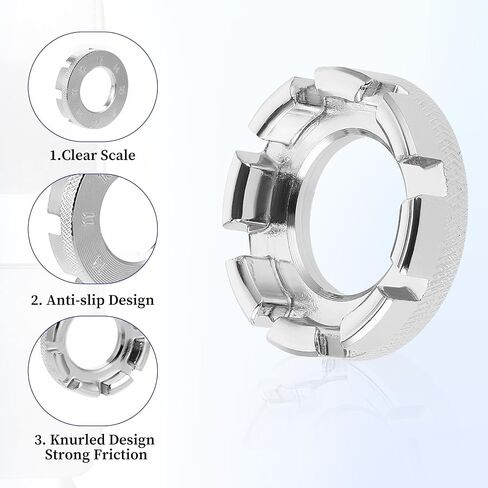 Bike Spoke Wrench, Lens Spoke Adjustment Wrench Tool 8 in 1 Anti-Skid Bike Wheel Spoke Tool for Bike Repair Truing and Repairing Cycling Wheels (Silver) in Saudi Arabia