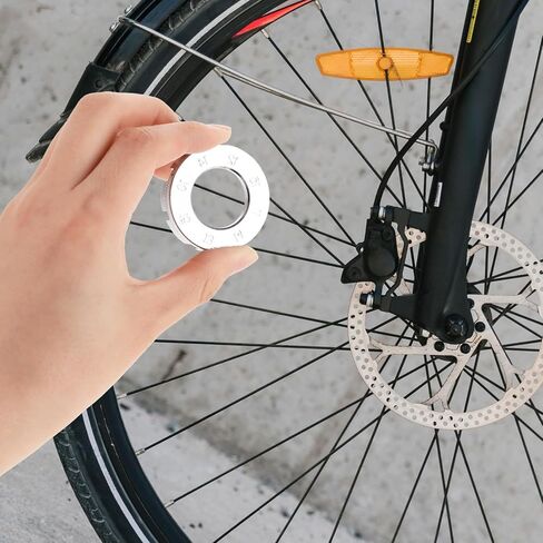 Bike Spoke Wrench, Lens Spoke Adjustment Wrench Tool 8 in 1 Anti-Skid Bike Wheel Spoke Tool for Bike Repair Truing and Repairing Cycling Wheels (Silver) in Saudi Arabia