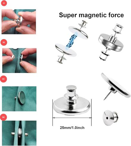 12 زوجًا من مغناطيسات الستارة، 0.98 بوصة مغناطيسية مزدوجة الجوانب مع مغناطيس قوي ثقيل، مشابك مغناطيس للستائر، مغناطيسات أوزان الستارة مع دعامة خلفية لمنع تسرب الضوء in Kuwait