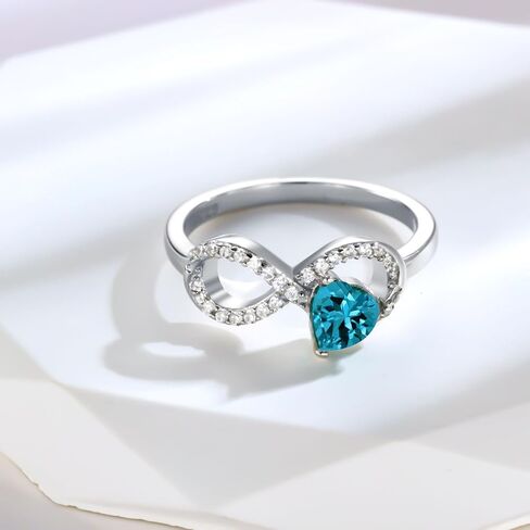 Gnteey Lab Grown Emerald Ring 925 Sterling Silver Emerald Infinity Ring Heart Shape Emerald Engagement Ring for Women in Saudi Arabia