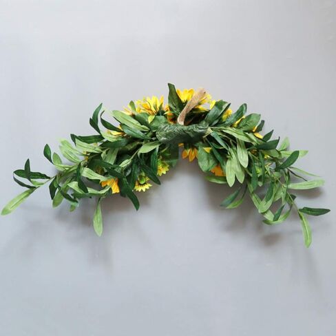BESPORTBLE Artificial Sunflower Swag Door Decorative Fake Flower Wreath Wall Hanging Flower for Front Door Wedding Home Floral Decorative in Saudi Arabia