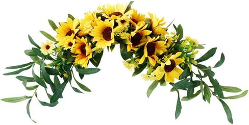 BESPORTBLE Artificial Sunflower Swag Door Decorative Fake Flower Wreath Wall Hanging Flower for Front Door Wedding Home Floral Decorative in Saudi Arabia