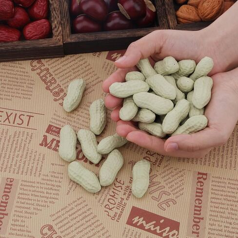 Gresorth Nut Decoration Artificial Fake Almond Food Model Lifelike Realistic Imitation Snack Display Wedding Christmas Thanksgiving 40pcs in Saudi Arabia