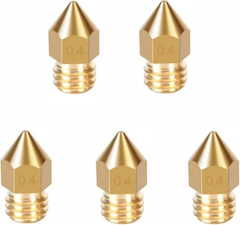 5 قطع فوهات نحاسية للطابعة ثلاثية الأبعاد مقاس 0.4 مم متوافقة مع معظم الطابعات ثلاثية الأبعاد، مثل Creality Ender 3 Pro، Ender 5، Anet A8، Anet A6، Prusa i3، MK8 Makerbot، Tevo Tarantula، Creality CR-10، إلخ. in Kuwait