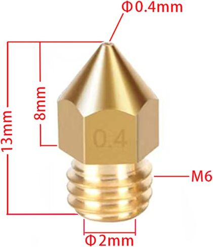 5 قطع فوهات نحاسية للطابعة ثلاثية الأبعاد مقاس 0.4 مم متوافقة مع معظم الطابعات ثلاثية الأبعاد، مثل Creality Ender 3 Pro، Ender 5، Anet A8، Anet A6، Prusa i3، MK8 Makerbot، Tevo Tarantula، Creality CR-10، إلخ. in Kuwait