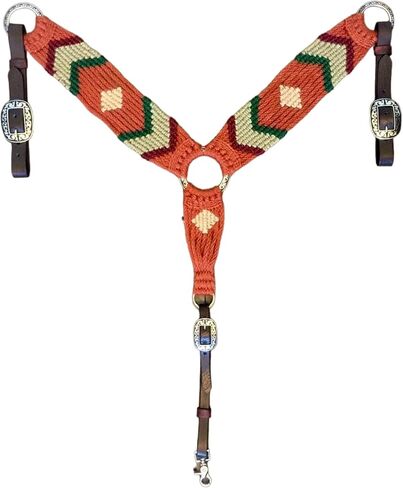 Cheval's International Western Mohair Horse Breast Collar, Handmade Premium Wool & Leather Equestrian Tack, Adjustable, Durable & Comfortable Saddle Breastplate for Horses - Blue, Full in Saudi Arabia